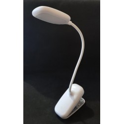 Настольная LED лампа, 18239, с аккумулятором, на прищепке, белая